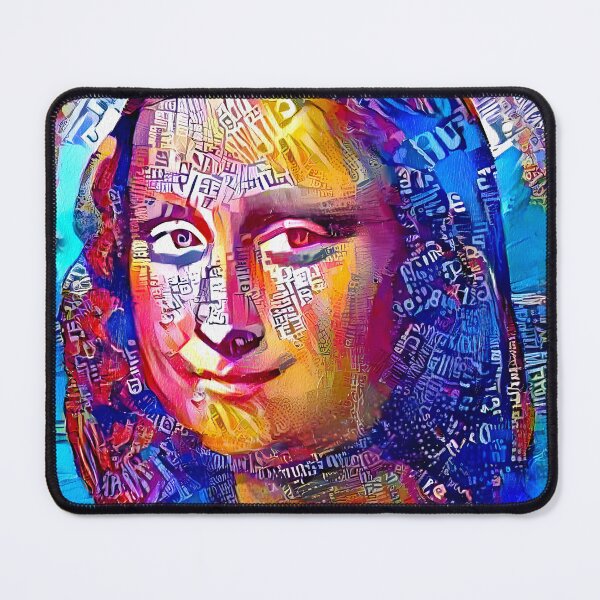Item preview, Colorful Mona Lisa portrait with blue, orange and magenta color scheme designed and sold by NickoPrints.