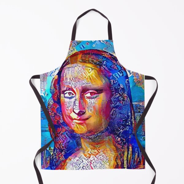 Item preview, Colorful Mona Lisa portrait with blue, orange and magenta color scheme designed and sold by NickoPrints.