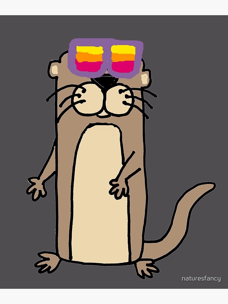 Funny Sea Otter Wearing Cool Sunglasses Poster