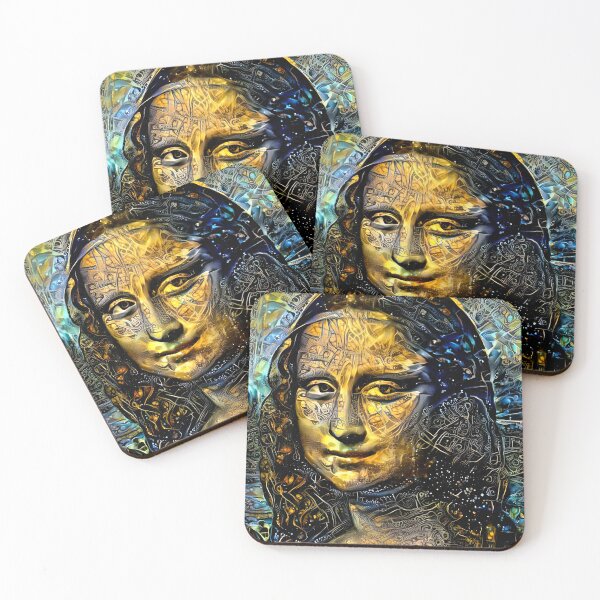 Item preview, Mona Lisa by Leonardo da Vinci - golden night design  designed and sold by NickoPrints.