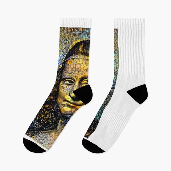 Item preview, Mona Lisa by Leonardo da Vinci - golden night design  designed and sold by NickoPrints.