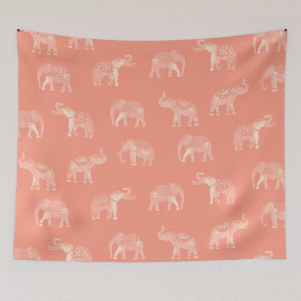Item preview, Dark Blush Indian Elephants designed and sold by Carolina Diaz.