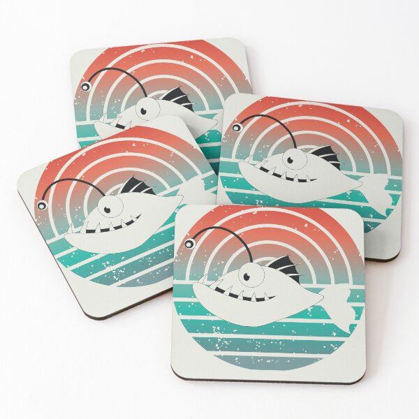 Item preview, Anglerfish - Cute Retro Vintage Sunset Anglerfish Deep Sea Diving designed and sold by dschiffer12.