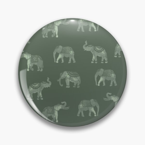 Item preview, Dark Sage Green Indian Elephants designed and sold by Carolina Diaz.
