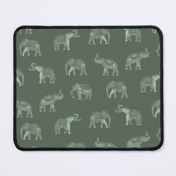 Item preview, Dark Sage Green Indian Elephants designed and sold by Carolina Diaz.