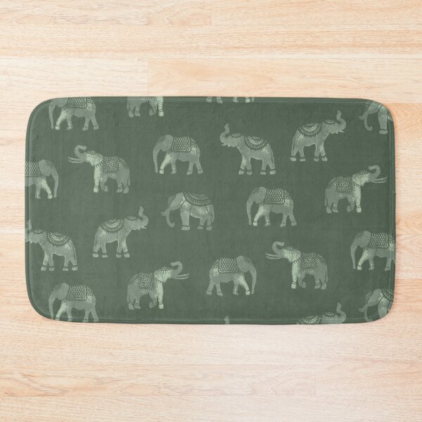 Item preview, Dark Sage Green Indian Elephants designed and sold by Carolina Diaz.
