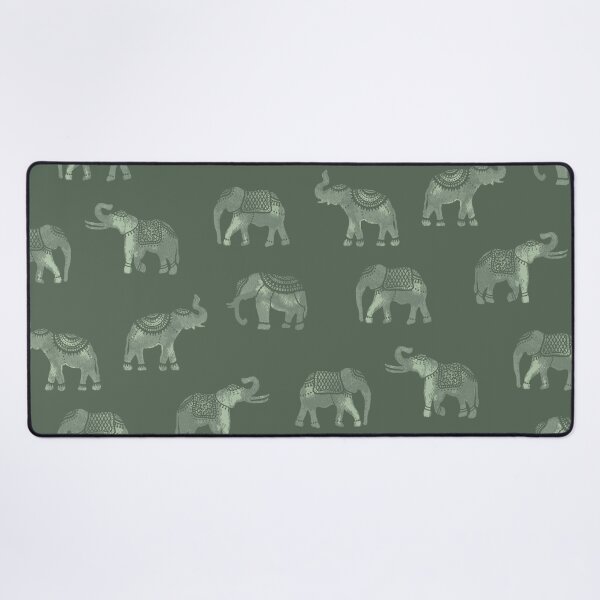 Item preview, Dark Sage Green Indian Elephants designed and sold by Carolina Diaz.