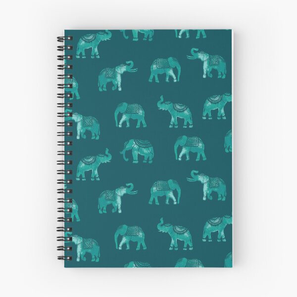 Item preview, Dark Teal Indian Elephants designed and sold by Carolina Diaz.