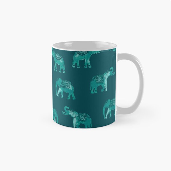 Item preview, Dark Teal Indian Elephants designed and sold by Carolina Diaz.