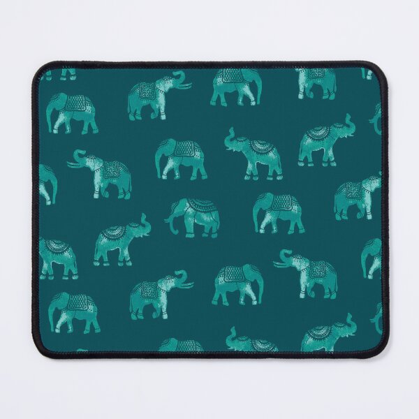 Item preview, Dark Teal Indian Elephants designed and sold by Carolina Diaz.
