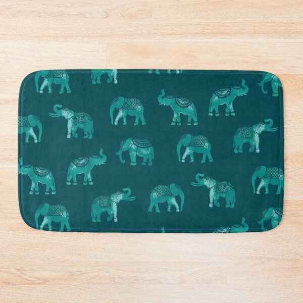 Item preview, Dark Teal Indian Elephants designed and sold by Carolina Diaz.