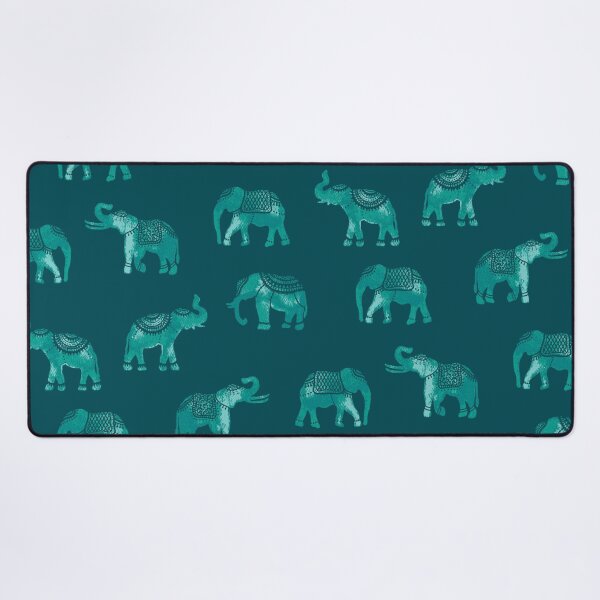 Item preview, Dark Teal Indian Elephants designed and sold by Carolina Diaz.