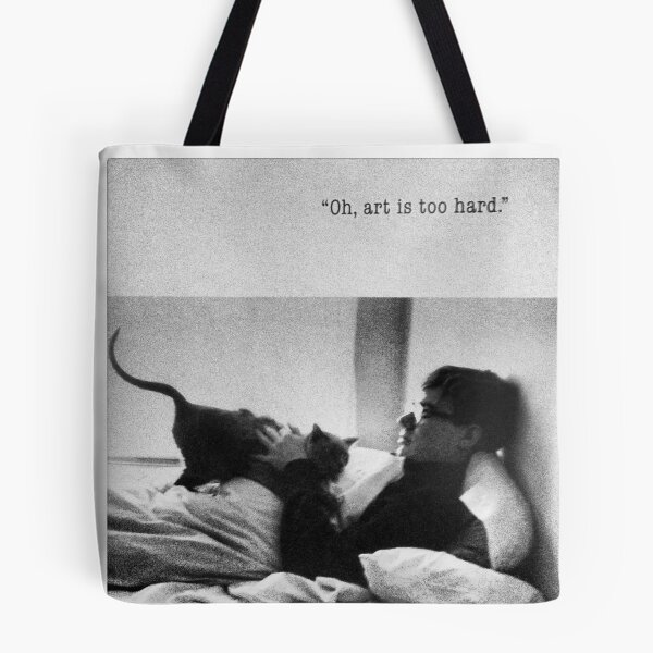 Item preview, Art is too hard | Andy Warhol & his cat in bed designed and sold by Pulpman.