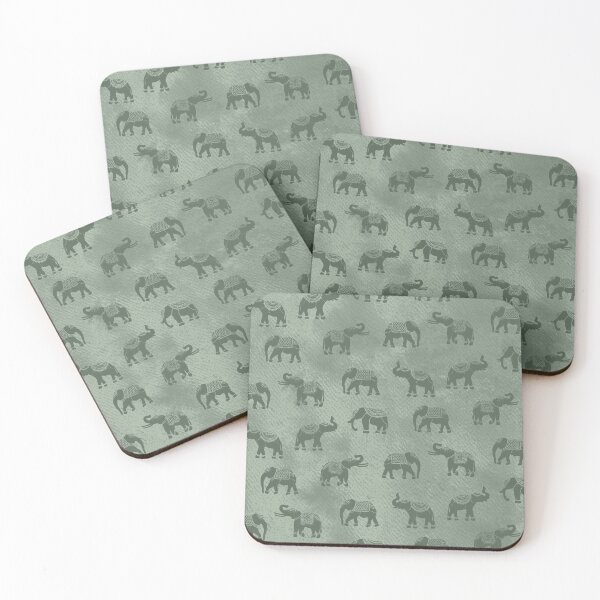 Item preview, Light Sage Green Indian Elephants designed and sold by Carolina Diaz.