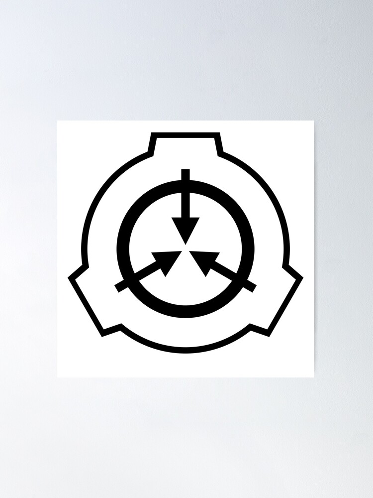 SCP Foundation Red Warning Sign - White Background Poster for