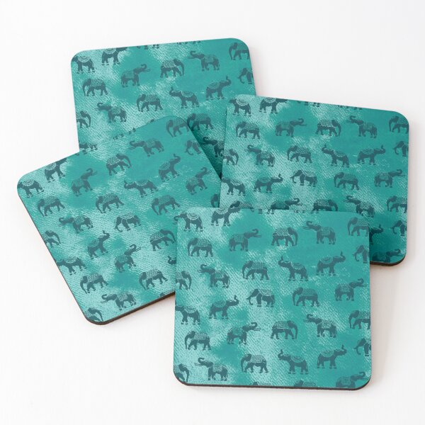 Item preview, Light Teal Indian Elephants designed and sold by Carolina Diaz.