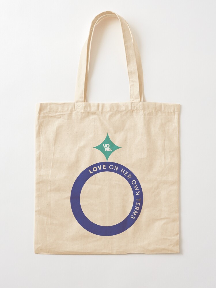 Thumbnail 2 of 5, Tote Bag, I See A World Where No Child Is Ever A Bride (Teal Ring) designed and sold by VOWforGirls.
