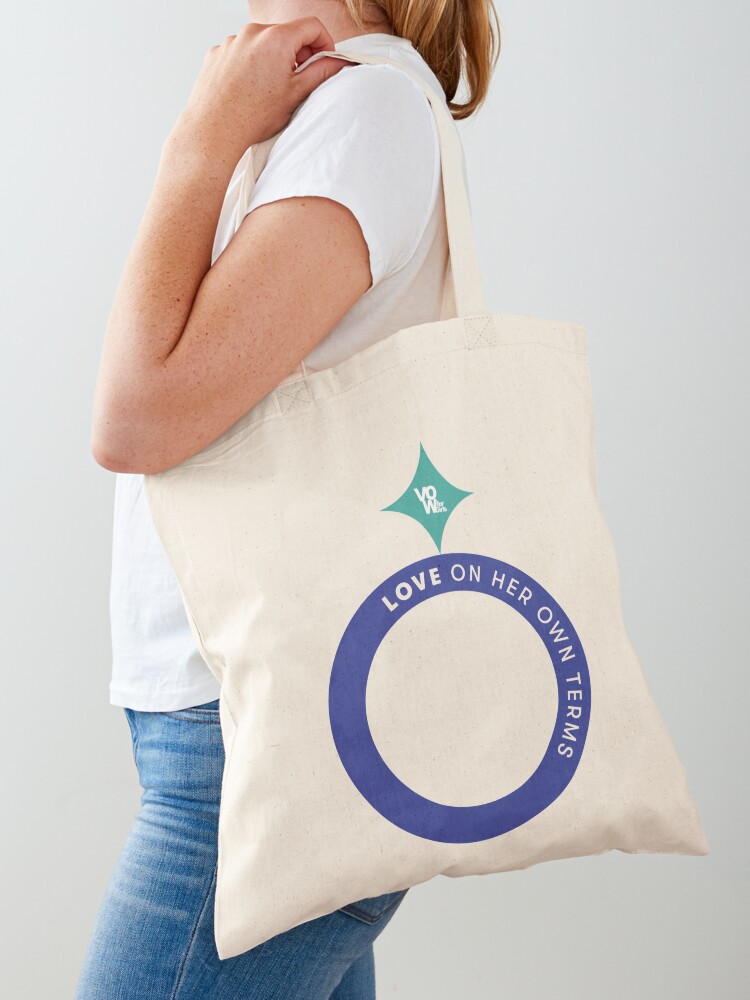 Thumbnail 1 of 5, Tote Bag, I See A World Where No Child Is Ever A Bride (Teal Ring) designed and sold by VOWforGirls.
