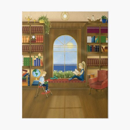 Cozy Library Art Board Print