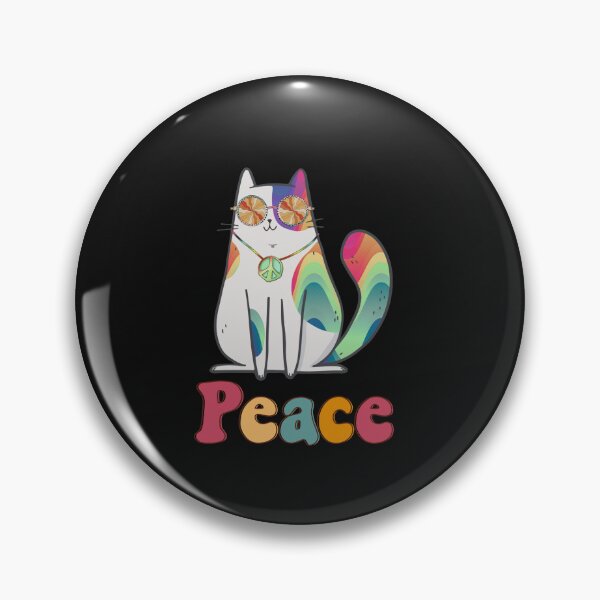 Item preview, Hippie Peace Kitty  designed and sold by HappyLifeCreate.