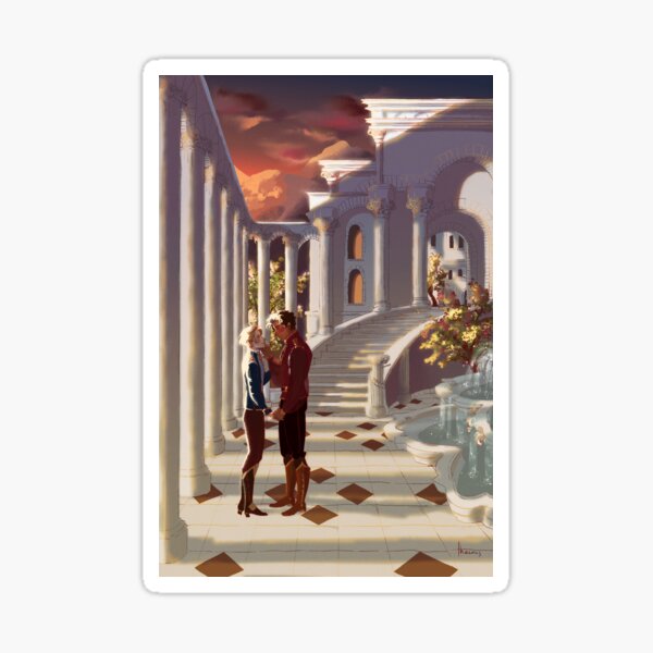 Kiss by the Colonnades Sticker