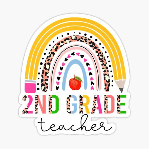 Teacher Rainbow Pencil Sticker