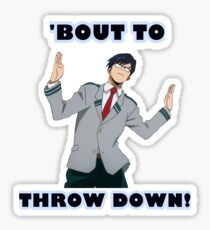 Tenya Iida- throw down design Sticker