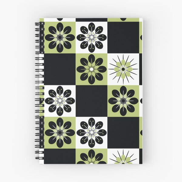 Item preview, Summer Picnic Check Flowers Avacado Olive Green Vintage Retro 50s 60s 70s MCM Mid Centrury Modern Mod designed and sold by LoreliDesigns.