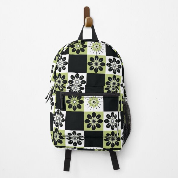 Item preview, Summer Picnic Check Flowers Avacado Olive Green Vintage Retro 50s 60s 70s MCM Mid Centrury Modern Mod designed and sold by LoreliDesigns.