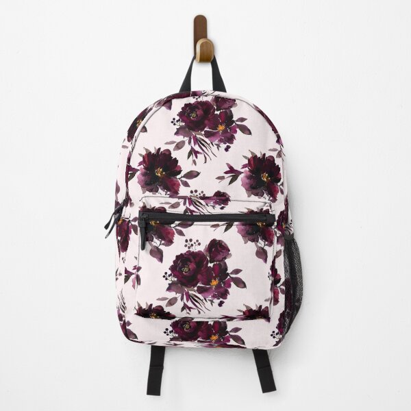 Item preview, Burgundy watercolour floral pattern designed and sold by plumspixellove.
