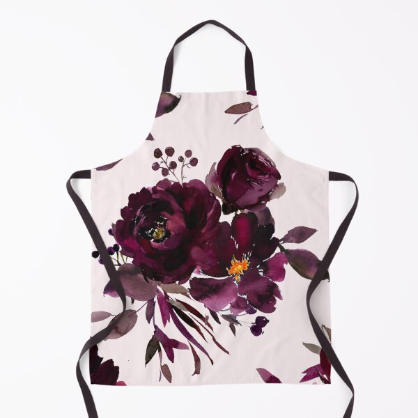 Item preview, Burgundy watercolour floral pattern designed and sold by plumspixellove.