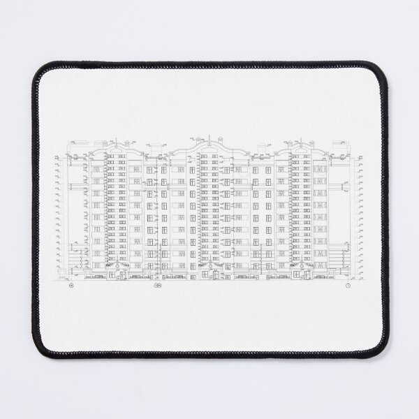 Item preview, Multistory building facades, detailed architectural technical drawing, vector blueprint designed and sold by Familyshmot.
