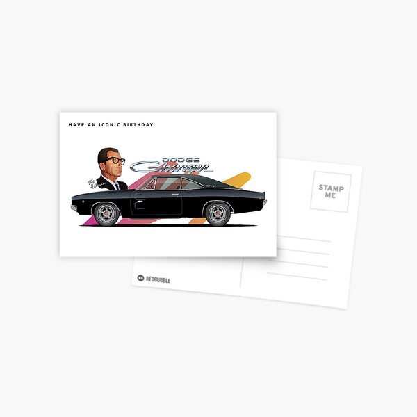 Bullitt Dodge Charger car chase Postcard