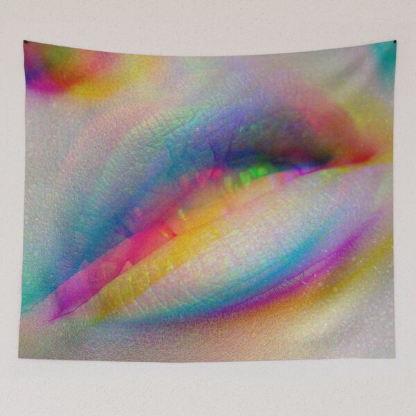 Item preview, Neon Glitch Lips - Pop Art - Glitchy - Pansexual Flag Colors designed and sold by SayWhatYouFeel.