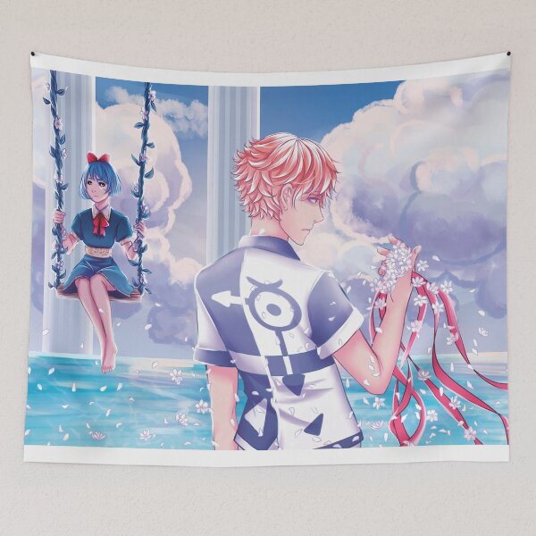 Item preview, Boy and girl on a swing on the water anime designed and sold by NakuriNiwa.
