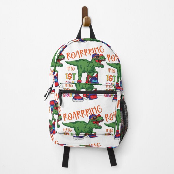 Item preview, Roaring into 1st grade Dinosaur wearing a backpack and his sunglasses designed and sold by 3ML.