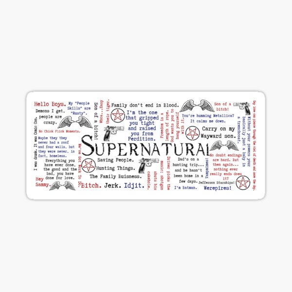 Supernatural Quote Collage Sticker for Sale by Adia Rose