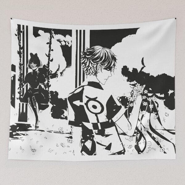 Item preview, Boy and girl on a swing on the water horror anime designed and sold by NakuriNiwa.