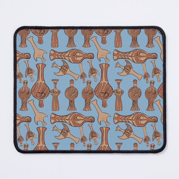 Item preview, Mycenaean pottery figurines pattern on blue designed and sold by Aisling Tierney.