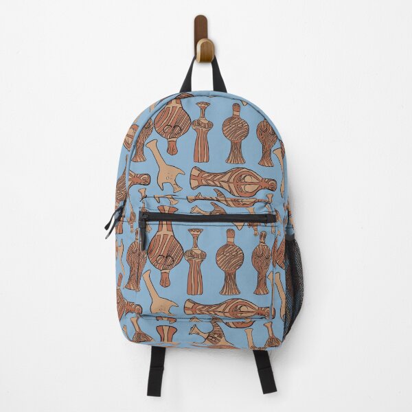 Item preview, Mycenaean pottery figurines pattern on blue designed and sold by Aisling Tierney.