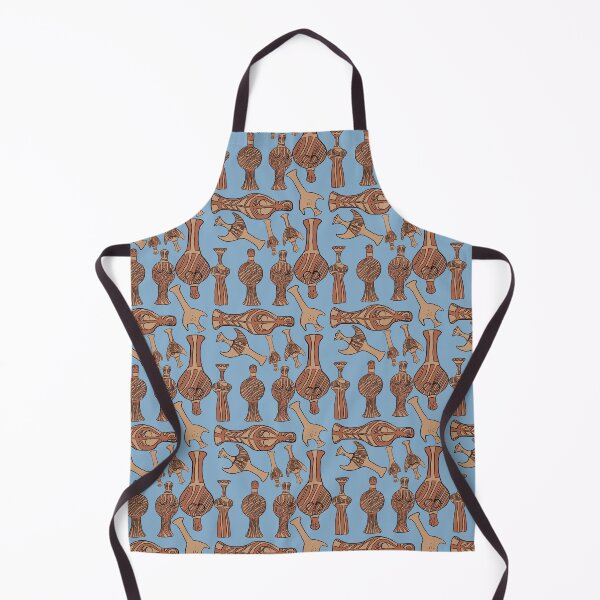 Item preview, Mycenaean pottery figurines pattern on blue designed and sold by Aisling Tierney.
