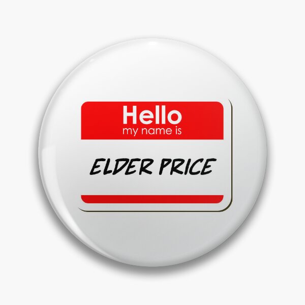 Item preview, Hello my name is Elder Price - funny name tag designed and sold by ThreadlyAndCo.