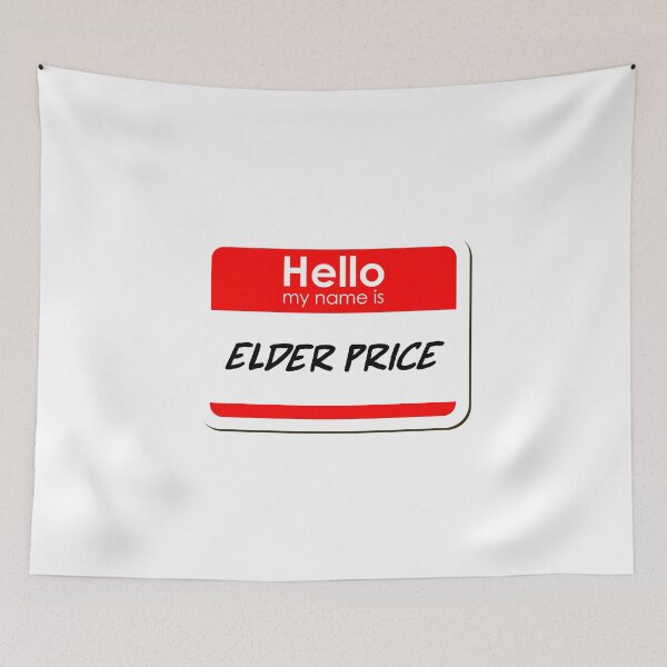 Item preview, Hello my name is Elder Price - funny name tag designed and sold by ThreadlyAndCo.
