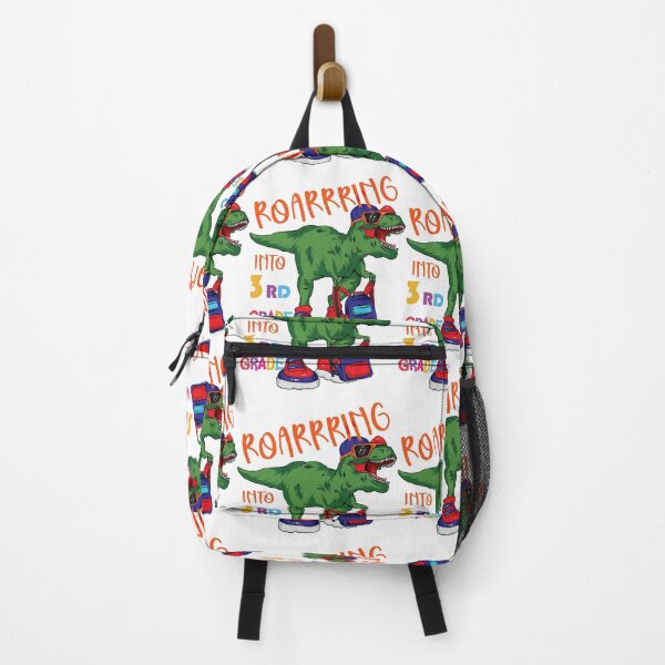 Item preview,  Roaring into 3rd grade Dinosaur wearing a backpack and his sunglasses designed and sold by 3ML.