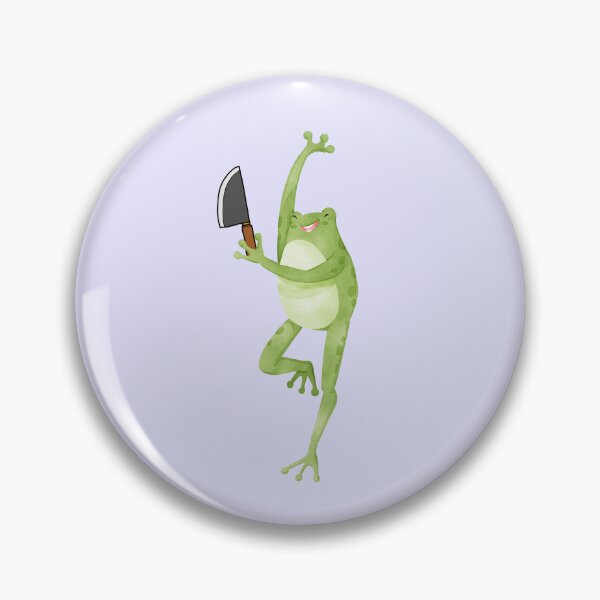 Item preview, Cute Cartoon Kawaii Frog holding knife | adorable knife animals | Japanese Kawaii aesthetic | Kawaii knife Frog | Froggy knife | Chibi kawaii frog and mushrooms designed and sold by Saffire6.