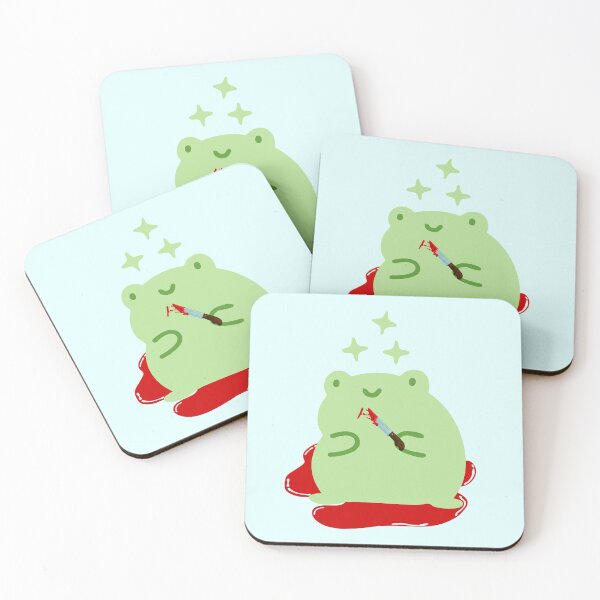 Item preview, Cute Cartoon Kawaii Frog holding knife | adorable knife animals | Japanese Kawaii aesthetic | Kawaii knife Frog | Froggy knife | Chibi kawaii frog and mushrooms designed and sold by Saffire6.