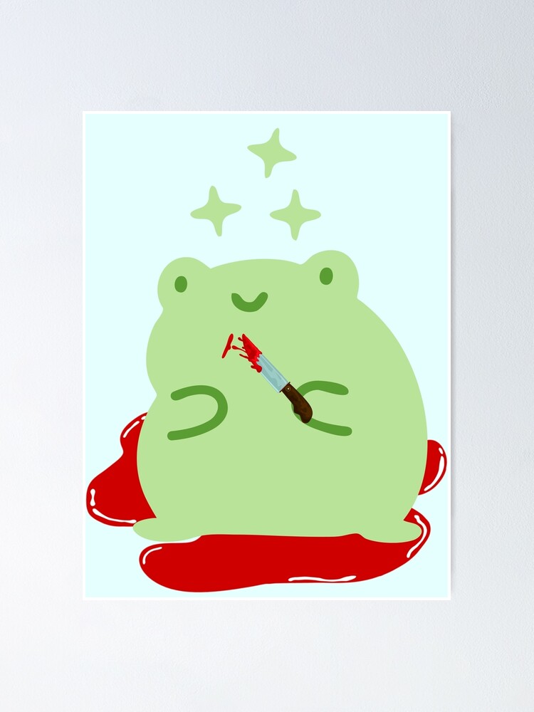 Cute frog with a knife