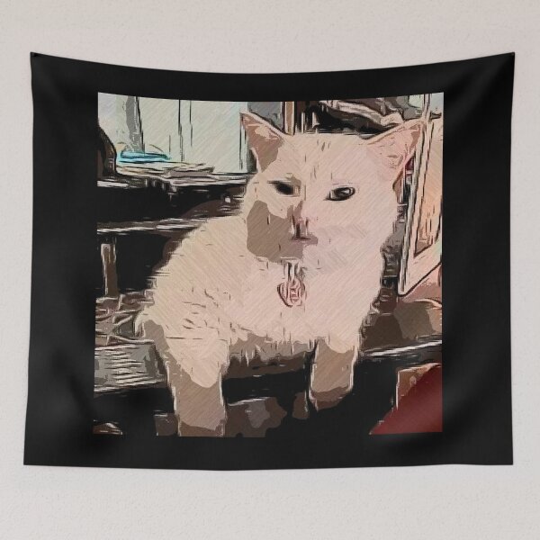 Item preview, Famous Popular meme Cat OIL PAINTING style Artwork (Black) designed and sold by M-Osamah.