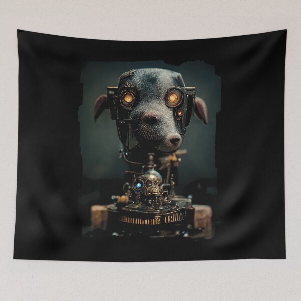 Item preview, Robot Animal Cyborg Dog  | Science Fiction Art designed and sold by TMBTM.