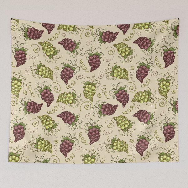Item preview, Wine Grapes Red Green Pattern designed and sold by Draculaura2009.